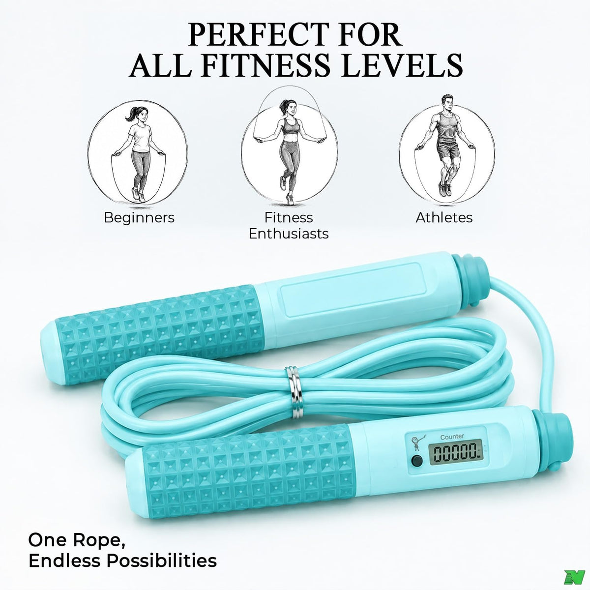 Adjustable Length Tally Jumping Rope, Foam Handle Design, Anti-Tangling Rope For Indoor/Outdoor Competition Training Examination, Fitness Equipment Gym Accessories