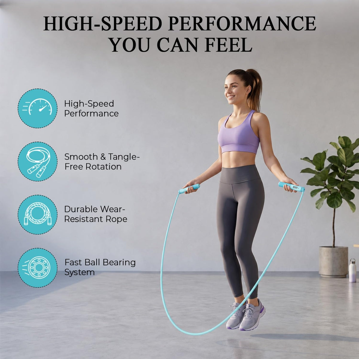 Adjustable Length Tally Jumping Rope, Foam Handle Design, Anti-Tangling Rope For Indoor/Outdoor Competition Training Examination, Fitness Equipment Gym Accessories