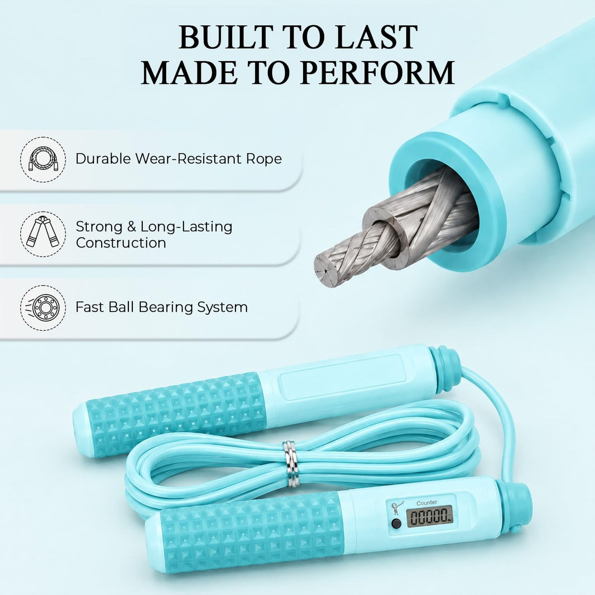 Adjustable Length Tally Jumping Rope, Foam Handle Design, Anti-Tangling Rope For Indoor/Outdoor Competition Training Examination, Fitness Equipment Gym Accessories