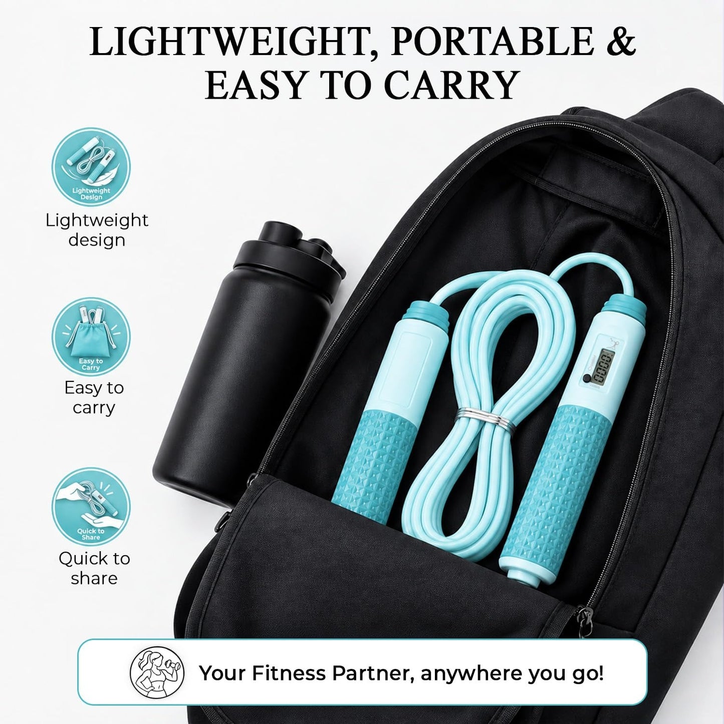 Adjustable Length Tally Jumping Rope, Foam Handle Design, Anti-Tangling Rope For Indoor/Outdoor Competition Training Examination, Fitness Equipment Gym Accessories