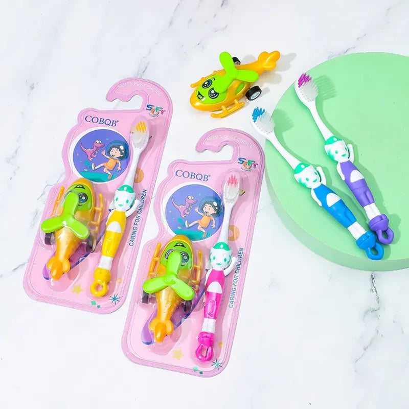 Kids Toothbrush Pack with Toy Cute Tooth Brush for Kids