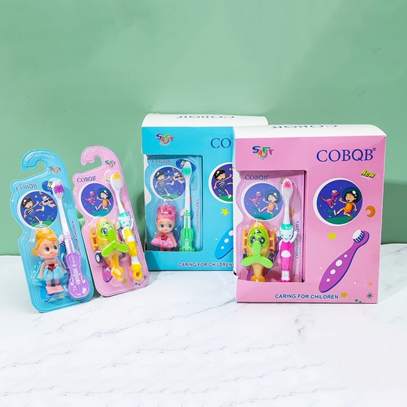 Kids Toothbrush Pack with Toy Cute Tooth Brush for Kids