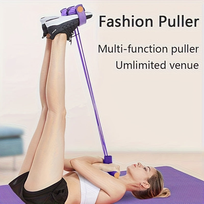 21 Fitness Resistance Bands-4 Tube Pedal Ankle Puller,Multifunction Tension Rope,Natural Latex Fitness Bands for Strength Training, Tummy, Waist, Arm, Leg Slimming, Home Gym Exercise Equipment