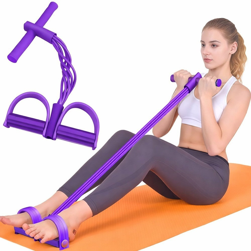 21 Fitness Resistance Bands-4 Tube Pedal Ankle Puller,Multifunction Tension Rope,Natural Latex Fitness Bands for Strength Training, Tummy, Waist, Arm, Leg Slimming, Home Gym Exercise Equipment