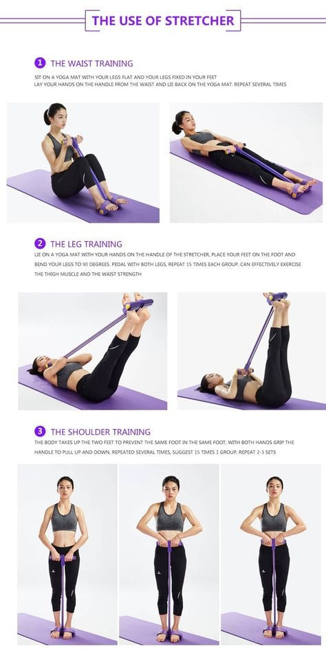 21 Fitness Resistance Bands-4 Tube Pedal Ankle Puller,Multifunction Tension Rope,Natural Latex Fitness Bands for Strength Training, Tummy, Waist, Arm, Leg Slimming, Home Gym Exercise Equipment